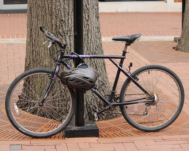 Lock Bicycle Helmet in Public