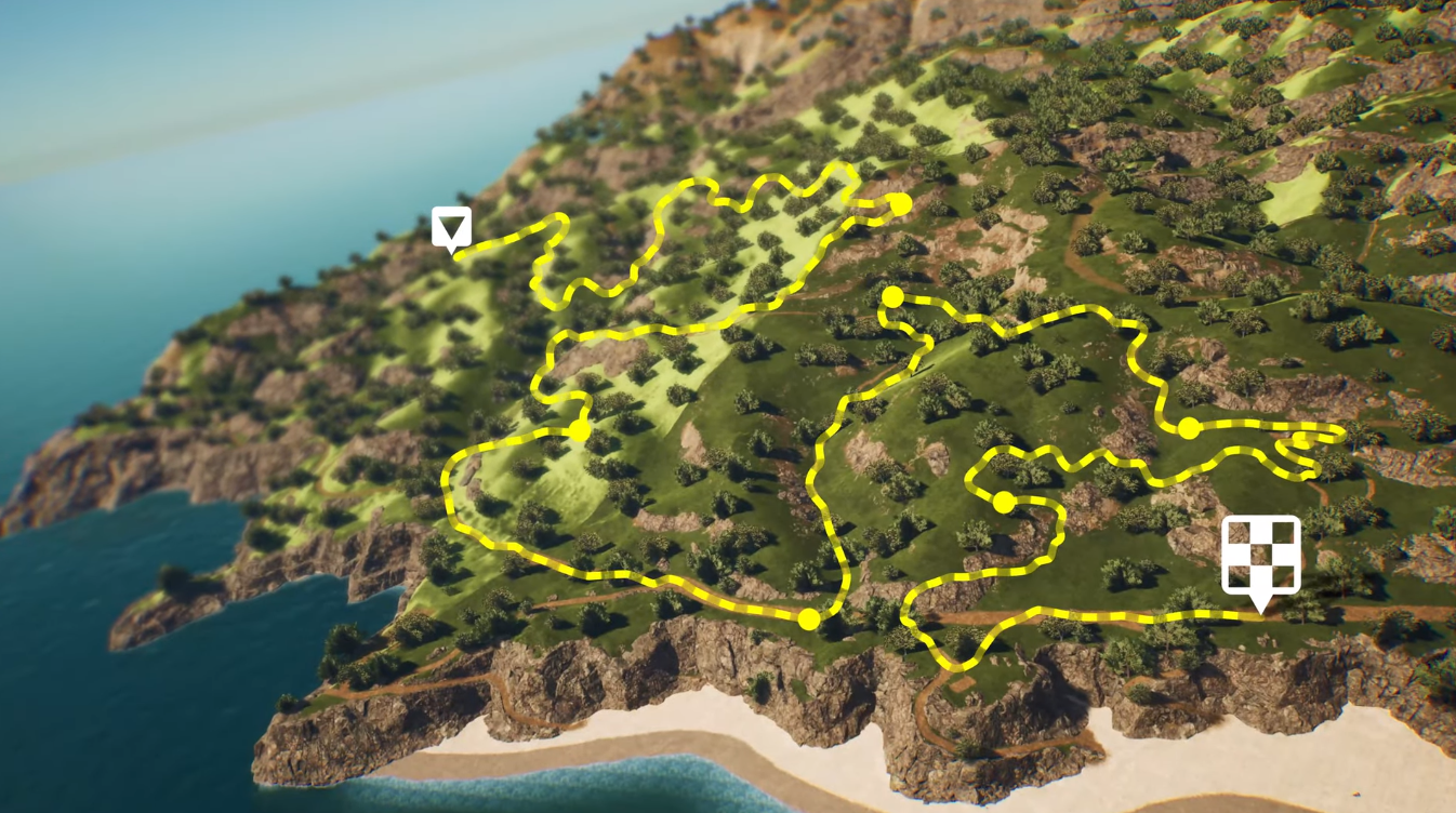 Trail on map of MX vs ATV Legends.