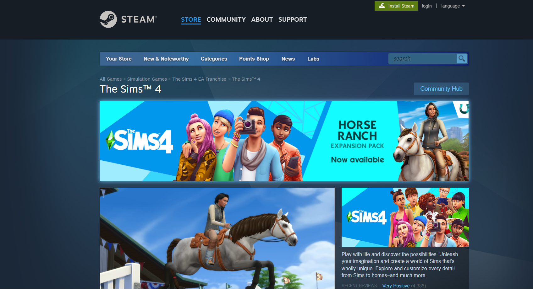 The Sims 4 in steam
