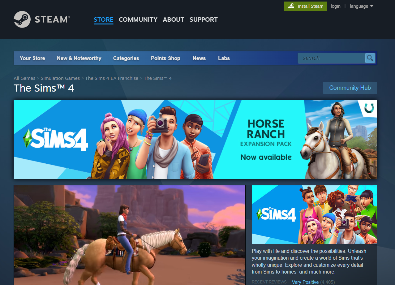 Sims 4 in steam
