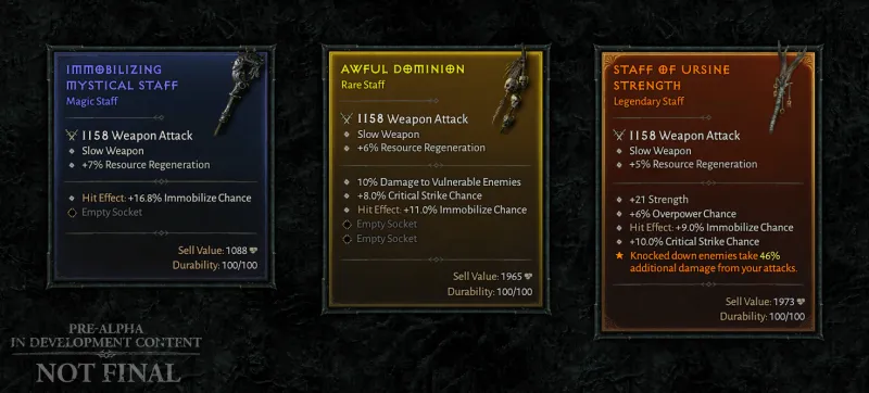 Diablo 4 Legendary Weapons