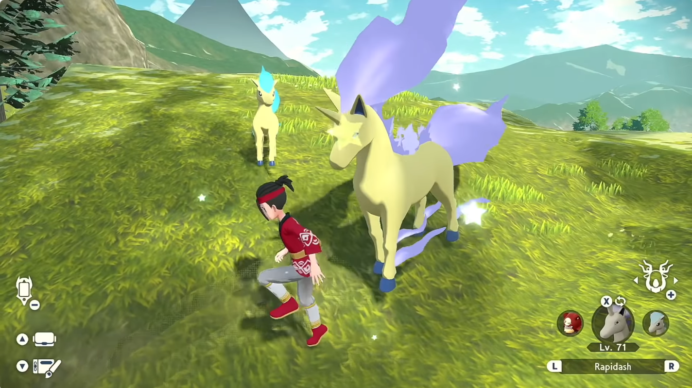 Two Ponyta standing in front of player.