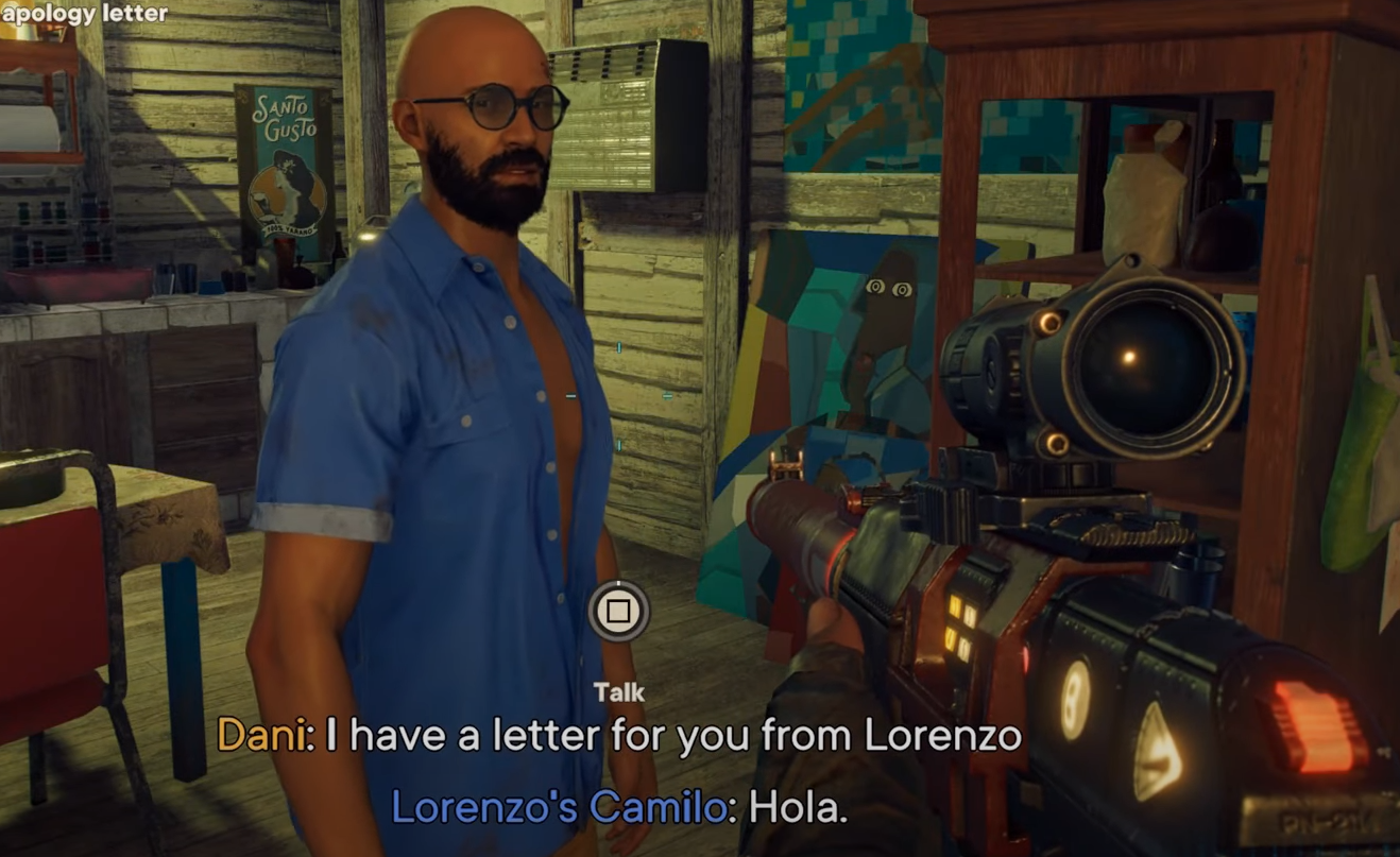 Player talking to Camilo in Far Cry 6.