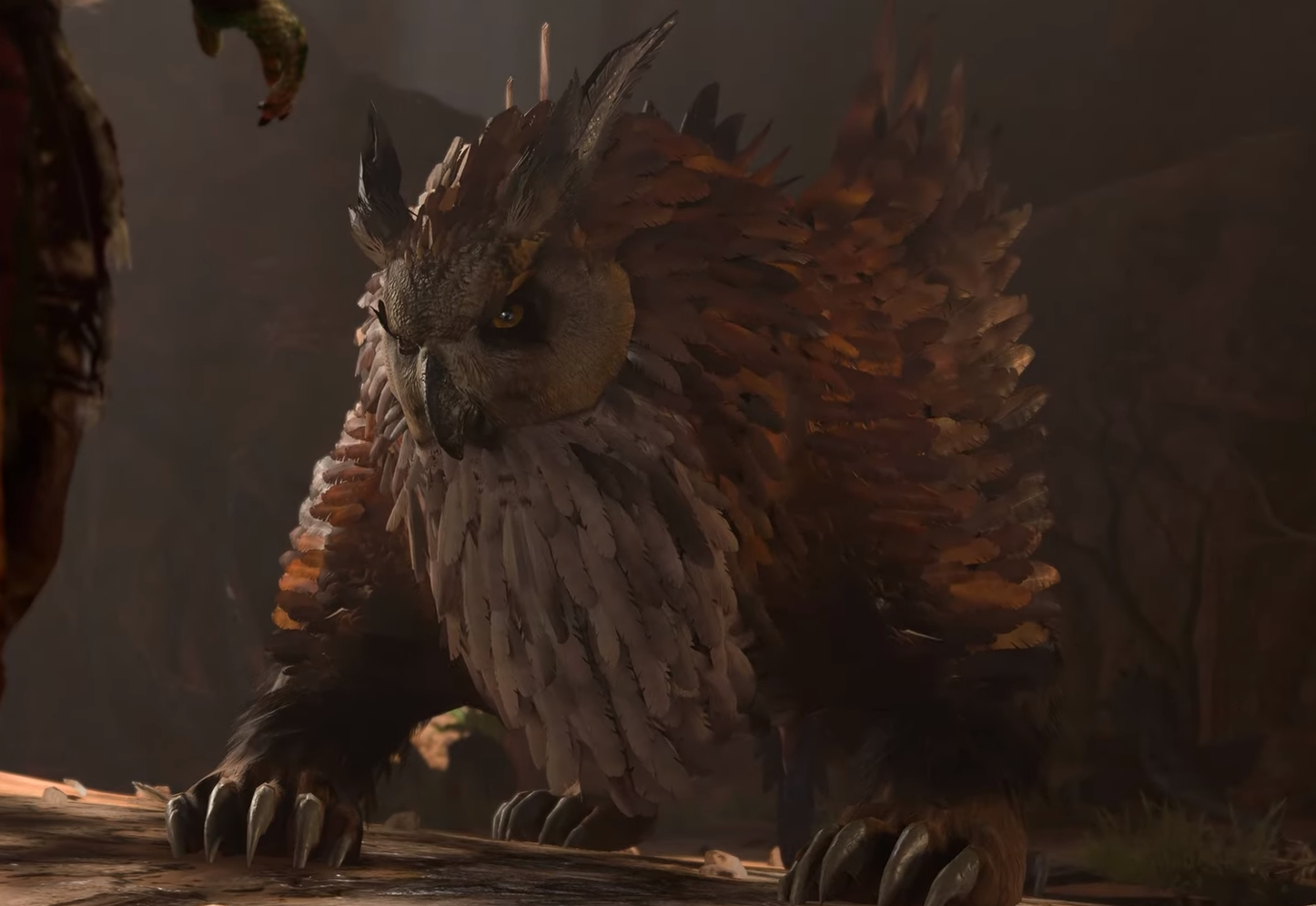 Owlbear Mother in BG3 protecting her son.