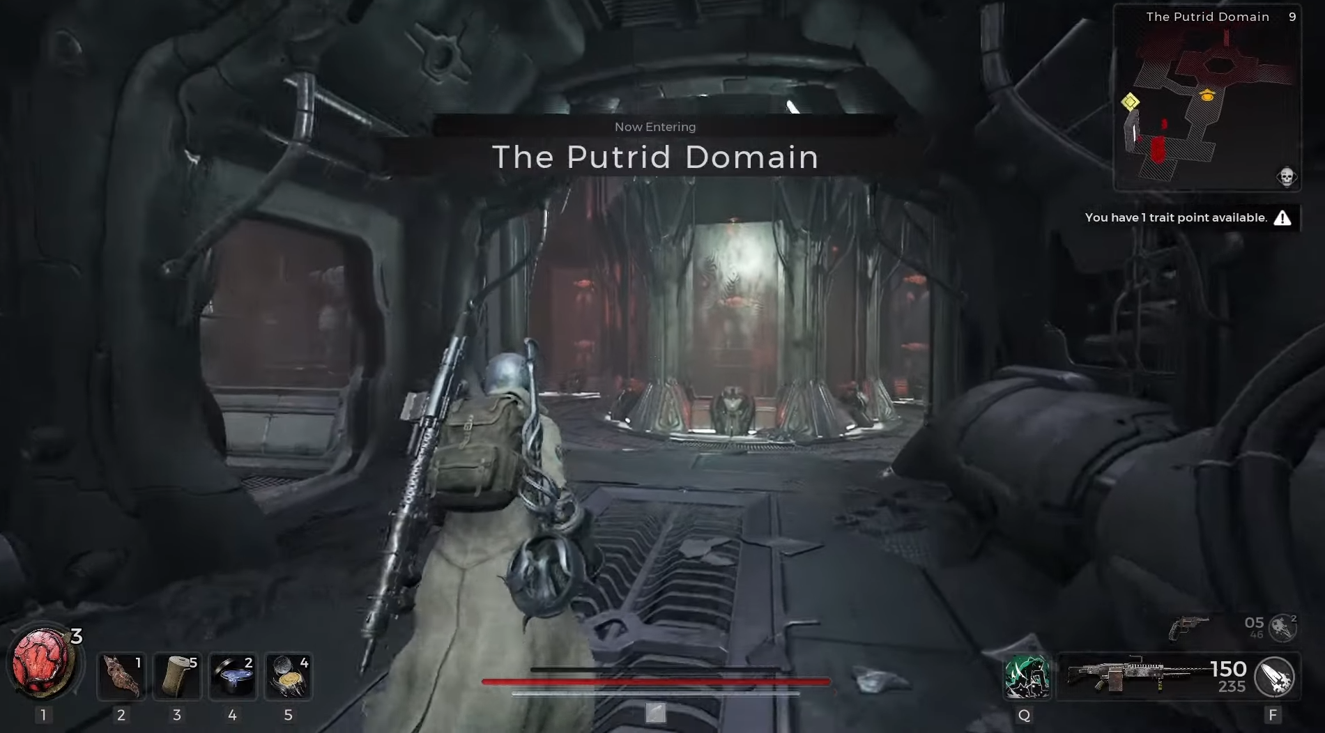 Player exploring The Putrid Domain in Remnant 2.