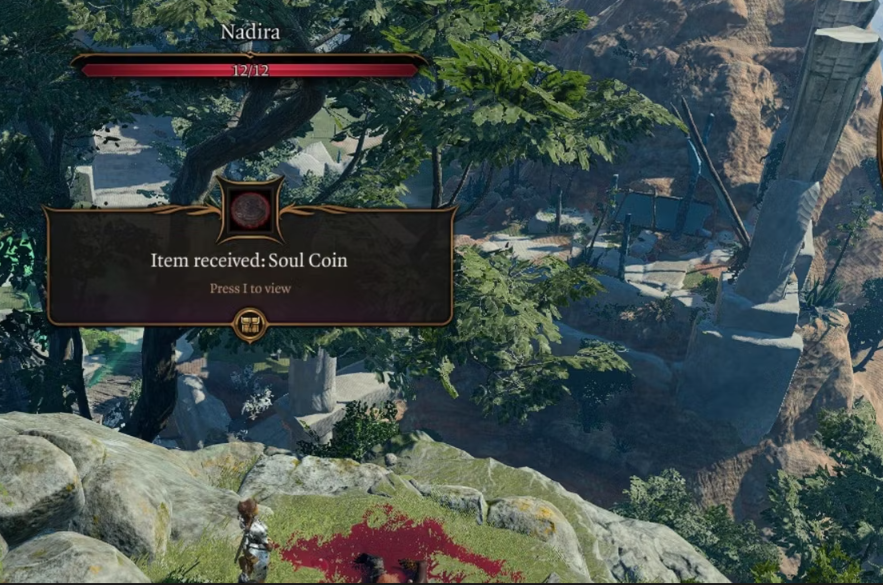 Player successfully collecting Soul Coins from Nadira