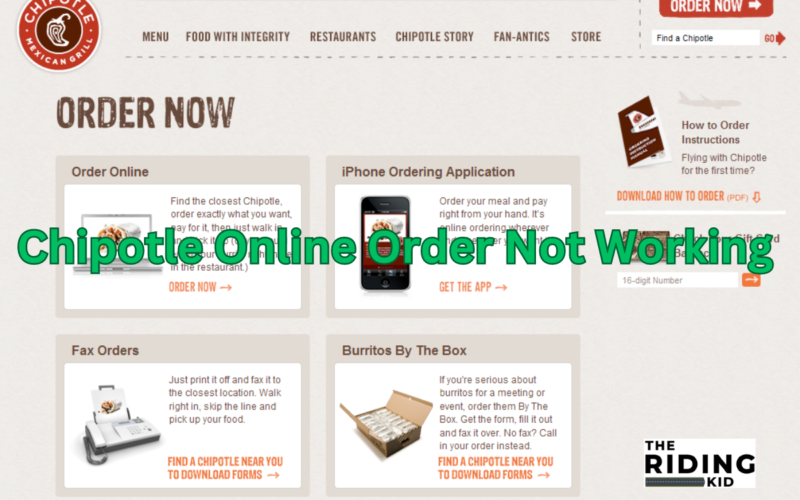 Chipotle online ordering site